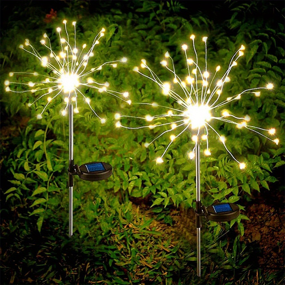 Lawn mit Decor DIY Beleuchtungsmodi Germany 90/150/200 Lamp für Pathway Yard Outdoor - Solar-Gartenleuchte Wasserdichte Solar Temu Fireworks LED Lights 8
