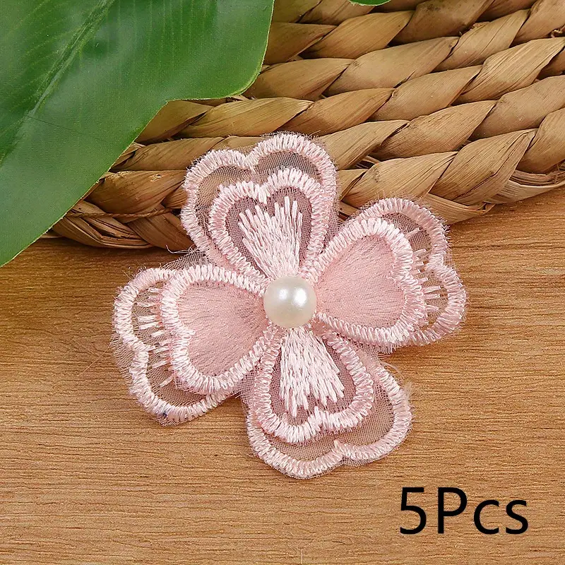 Flower Patterns Pearl Beaded Embroidered Lace Ribbon Fringe - Temu