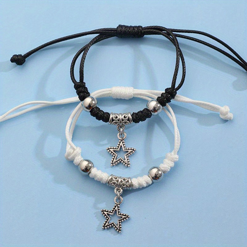 2pcs Men's Star Bracelet Hand Rope Set