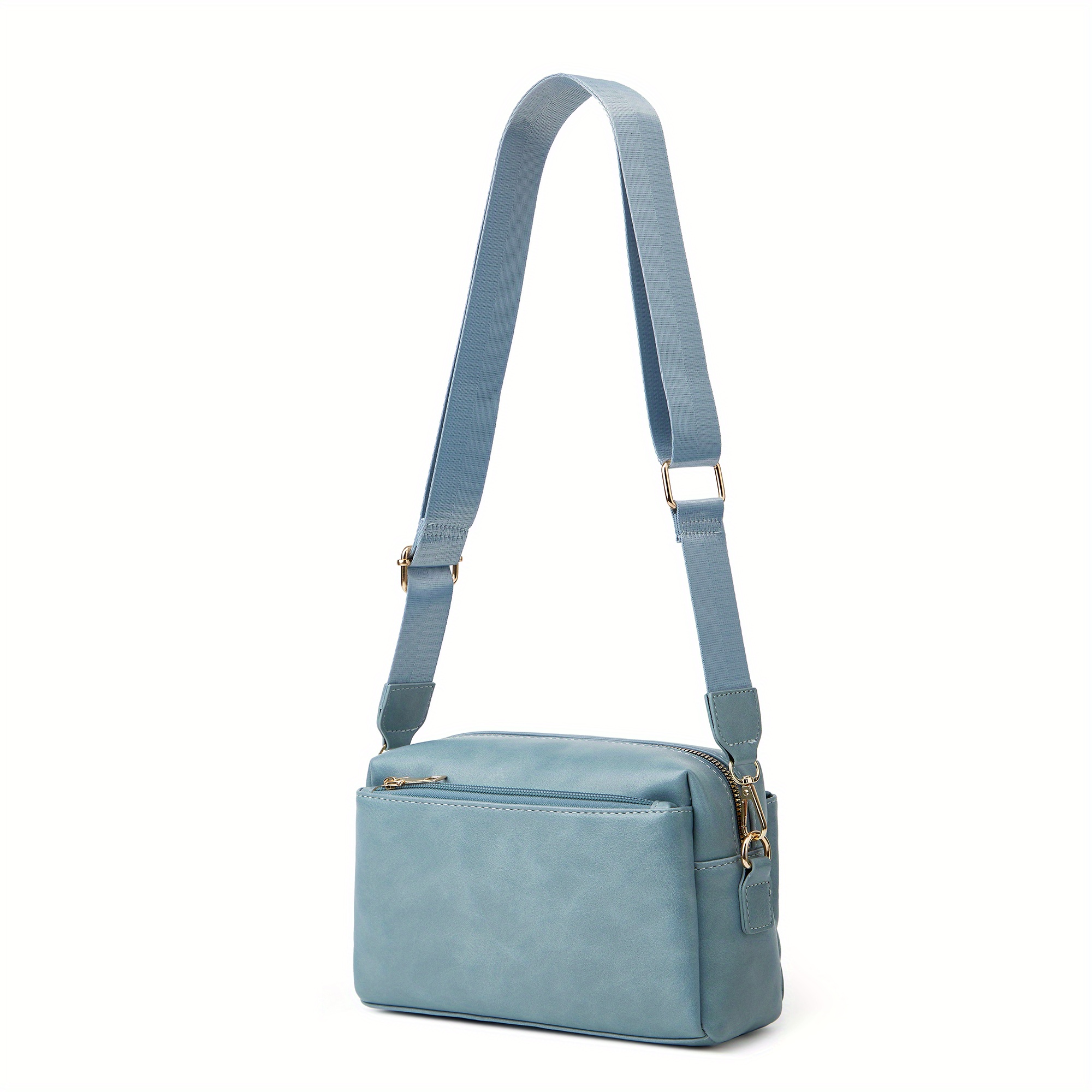 Women Crossbody Bag Small Shoulder Bag with Wide Strap,Blue