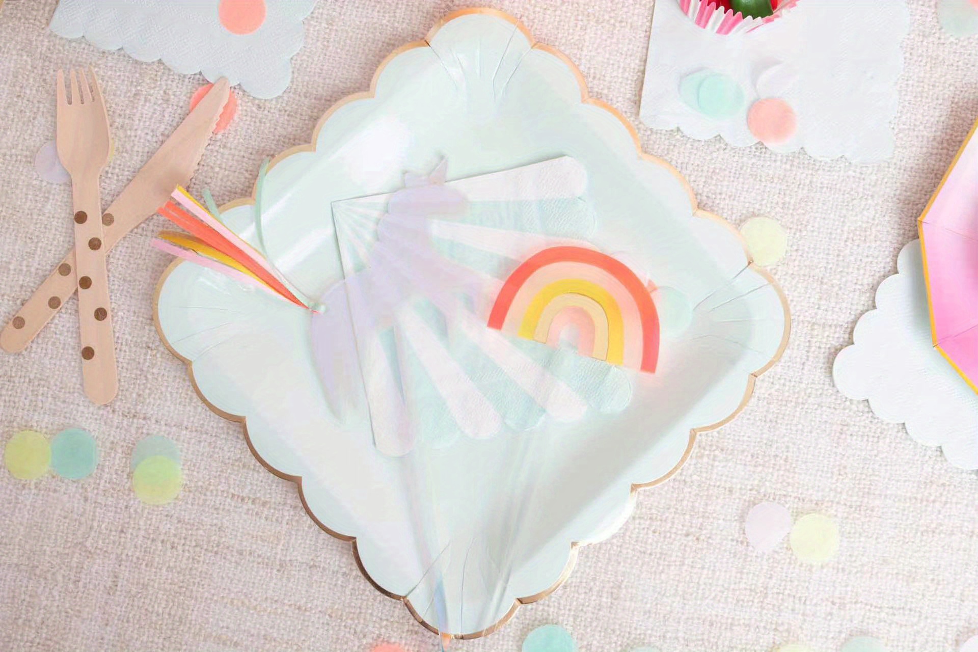 Bronzing Colorful Small Square Plate Disposable Paper Plate - Temu