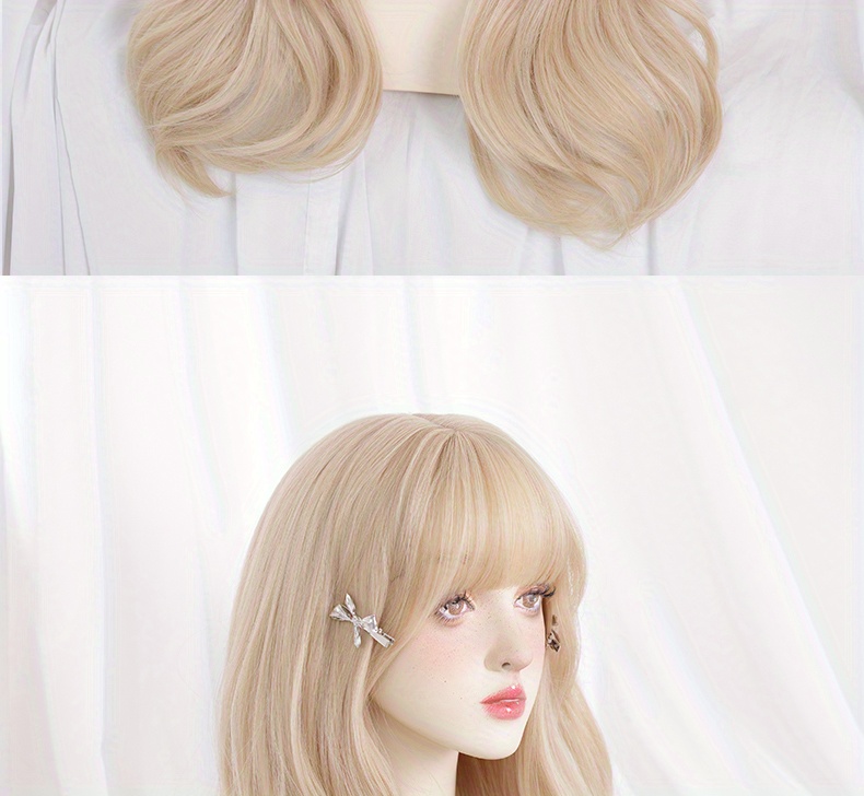 Butterfly Haircut Long Wavy Hair Wigs With Bangs Synthetic - Temu