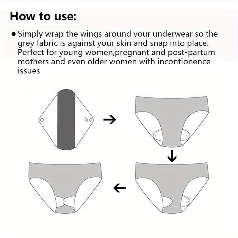 Reusable Menstrual Pad Bamboo Charcoal Washable Sanitary - Temu Canada