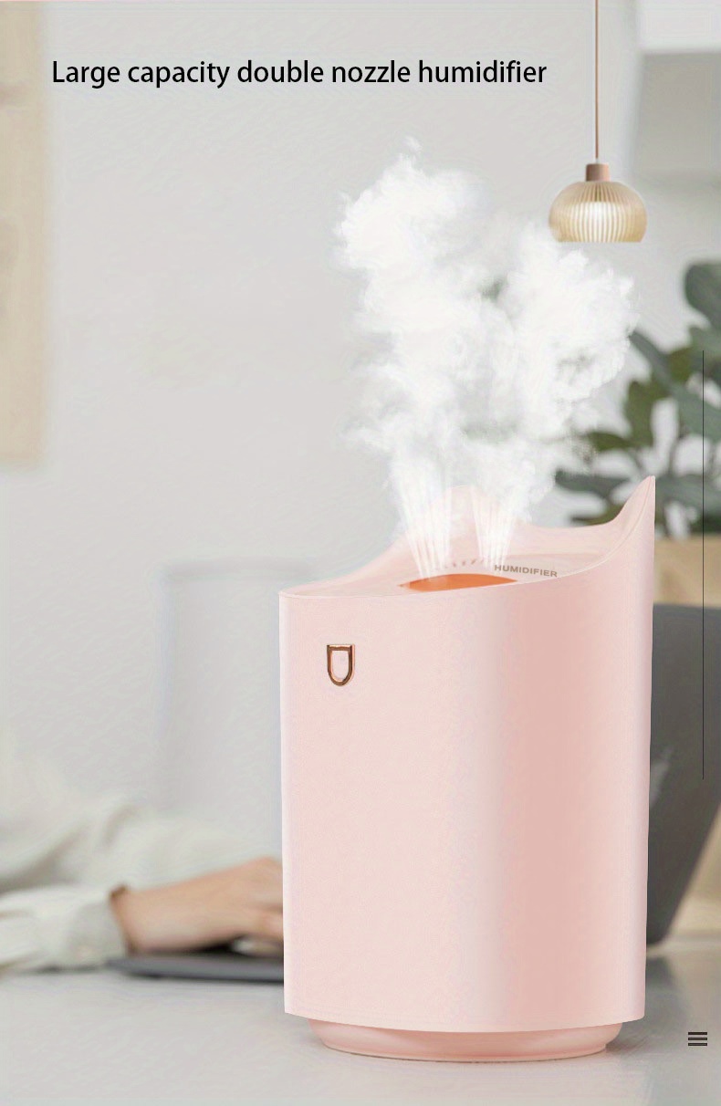 double nozzle cool mist humidifier with essential oil aroma diffuser lasts up to 48h night light function three spray modes auto shut off perfect for bedroom babies room office home details 0