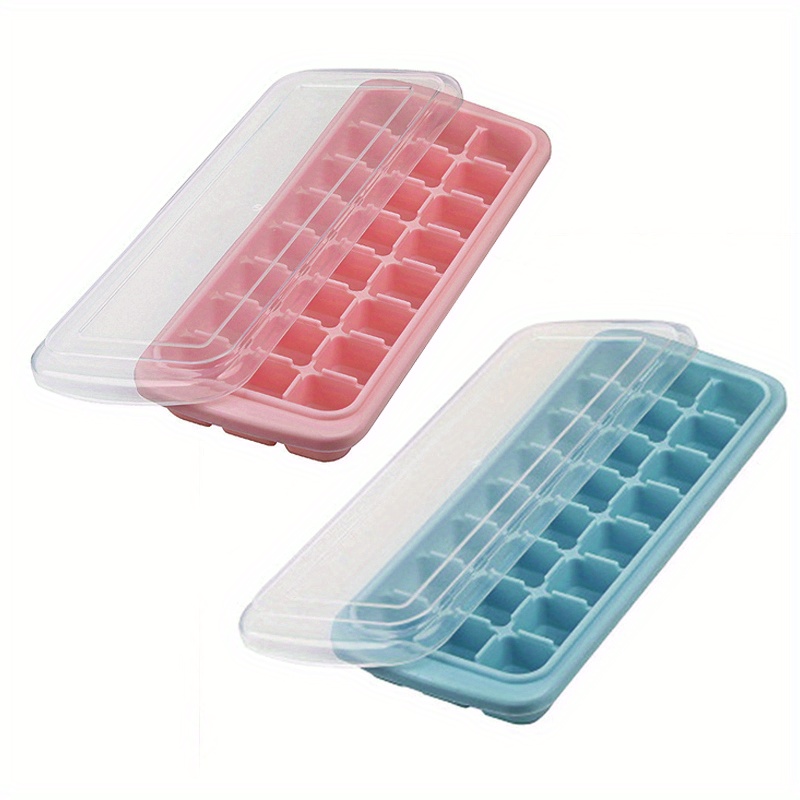 Ice Cube Trays 4 Pack, Reusable Silicone Ice Tray with Lid 14-Ice Cube Trays