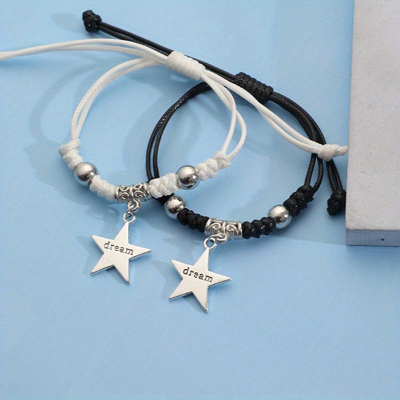 2pcs Men's Star Bracelet Hand Rope Set