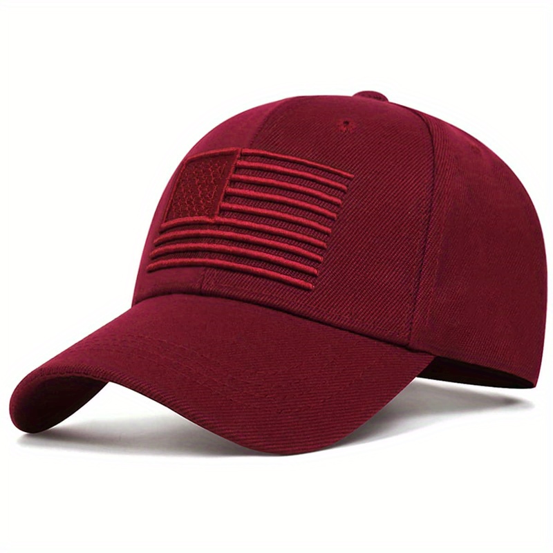 Flag Embroidery Golf Baseball Cap Solid Casual Sports Hat Adjustable Dad Hats