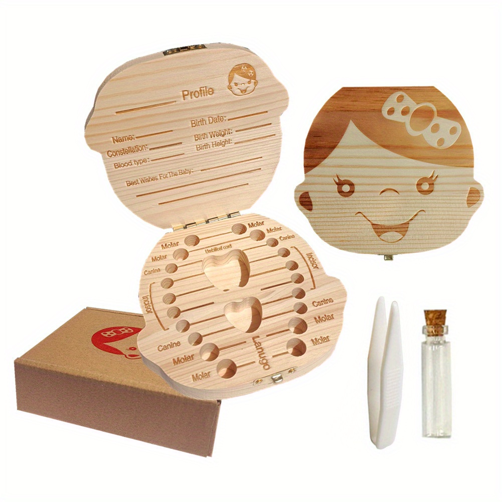 Bebé dientes Caja dientes Caja Organizador para Bebé Niños de madera diente  Caja niños en recuerdo madera regalo chico chica, Mode de Mujer