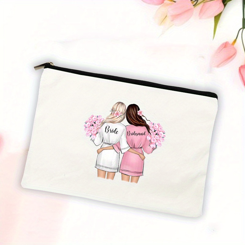Image of Party Gift Cosmetic Box Bridesmaid Storage Bag Makeup Shower Bag Single Beauty Cosmetic Case Bridal Bag