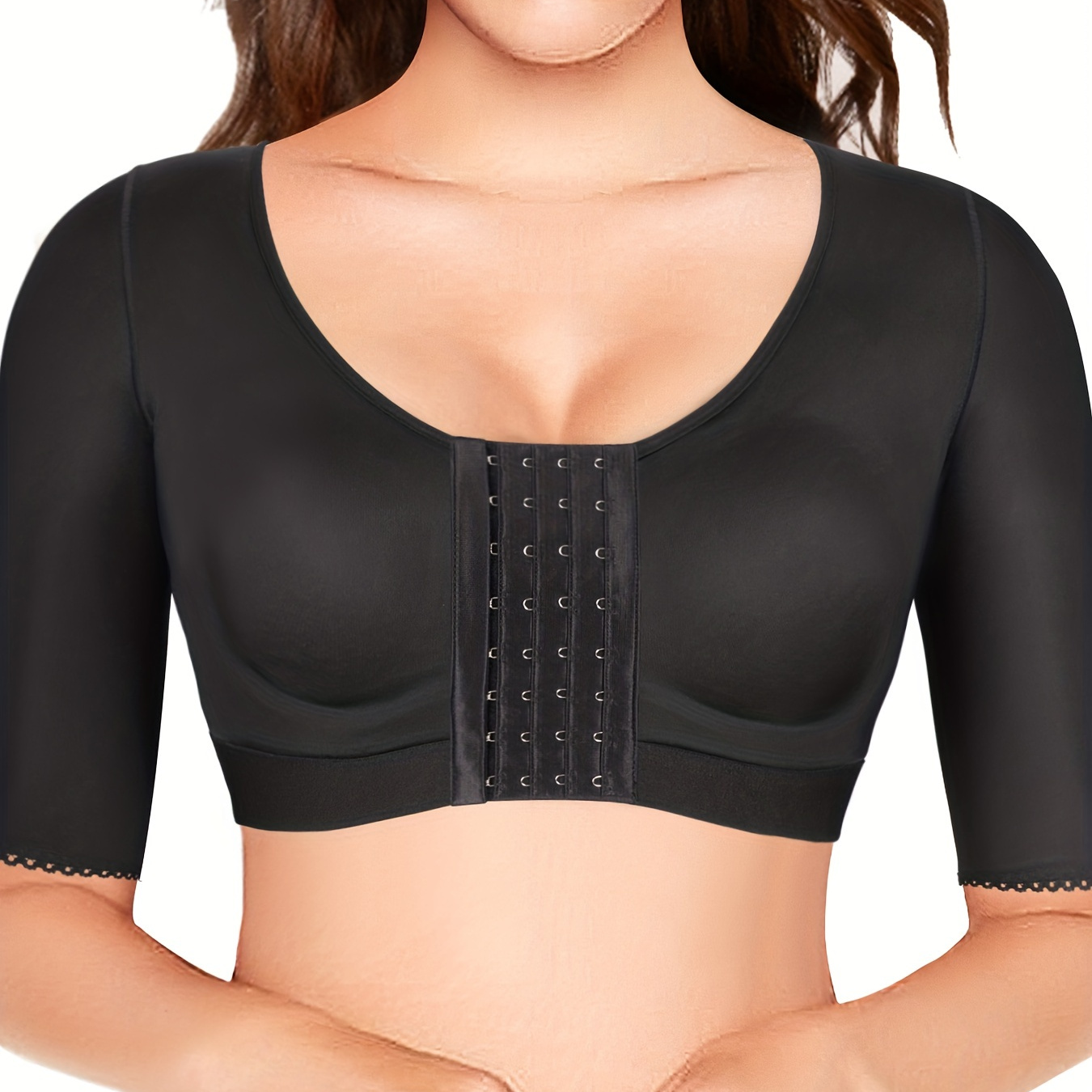 Upper Arm Compression Sleeve Shaper Crop Top - Posture Corrector Back  Supporter Women Liposuction Compression Garment, Black, Large :  : Clothing, Shoes & Accessories