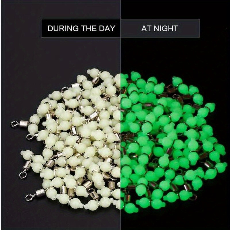 Luminous Fishing Swivel Connector: 3 Ways Fluorescent Beads - Temu