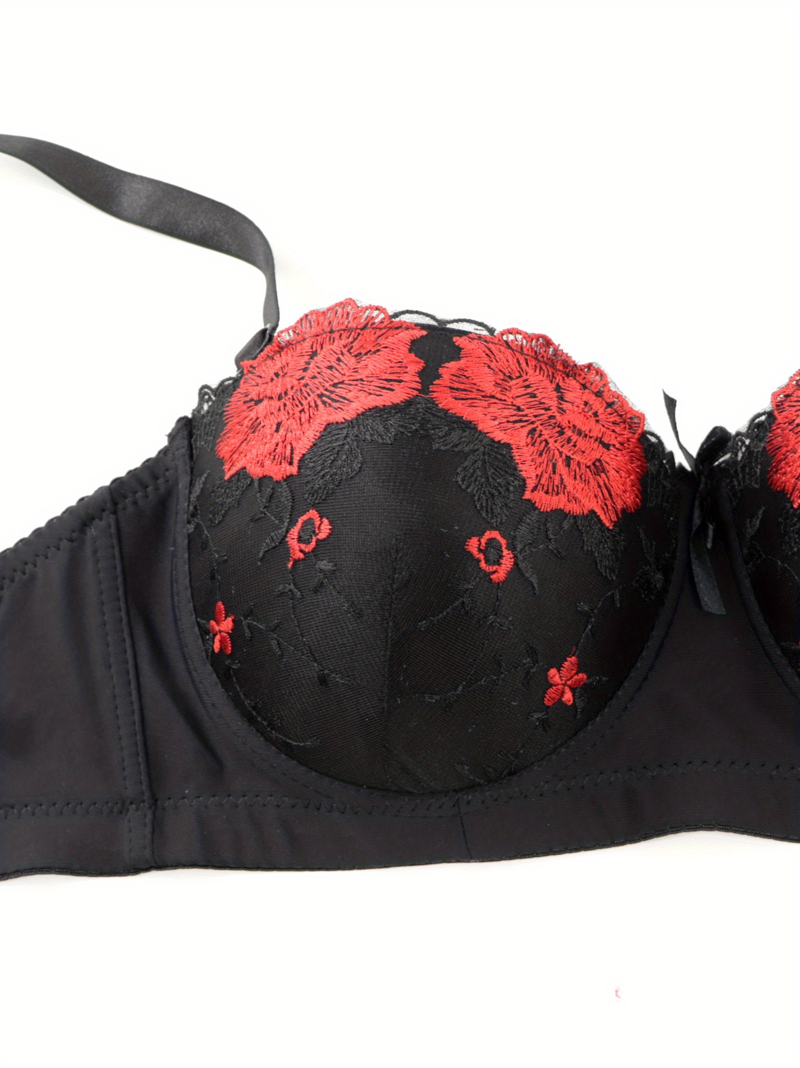 Floral Embroidery Balconette Bra Retro Style Sexy Push Temu Australia