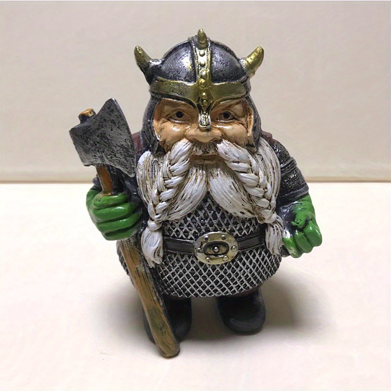 1pc Viking Victor Norse Dwarf Garden Gnome Resina Ornamento - Temu Chile