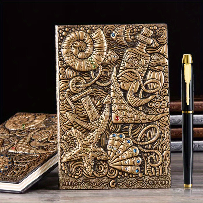 3d Embossed Peacock Journal Writing Notebook With Pen Set - Temu