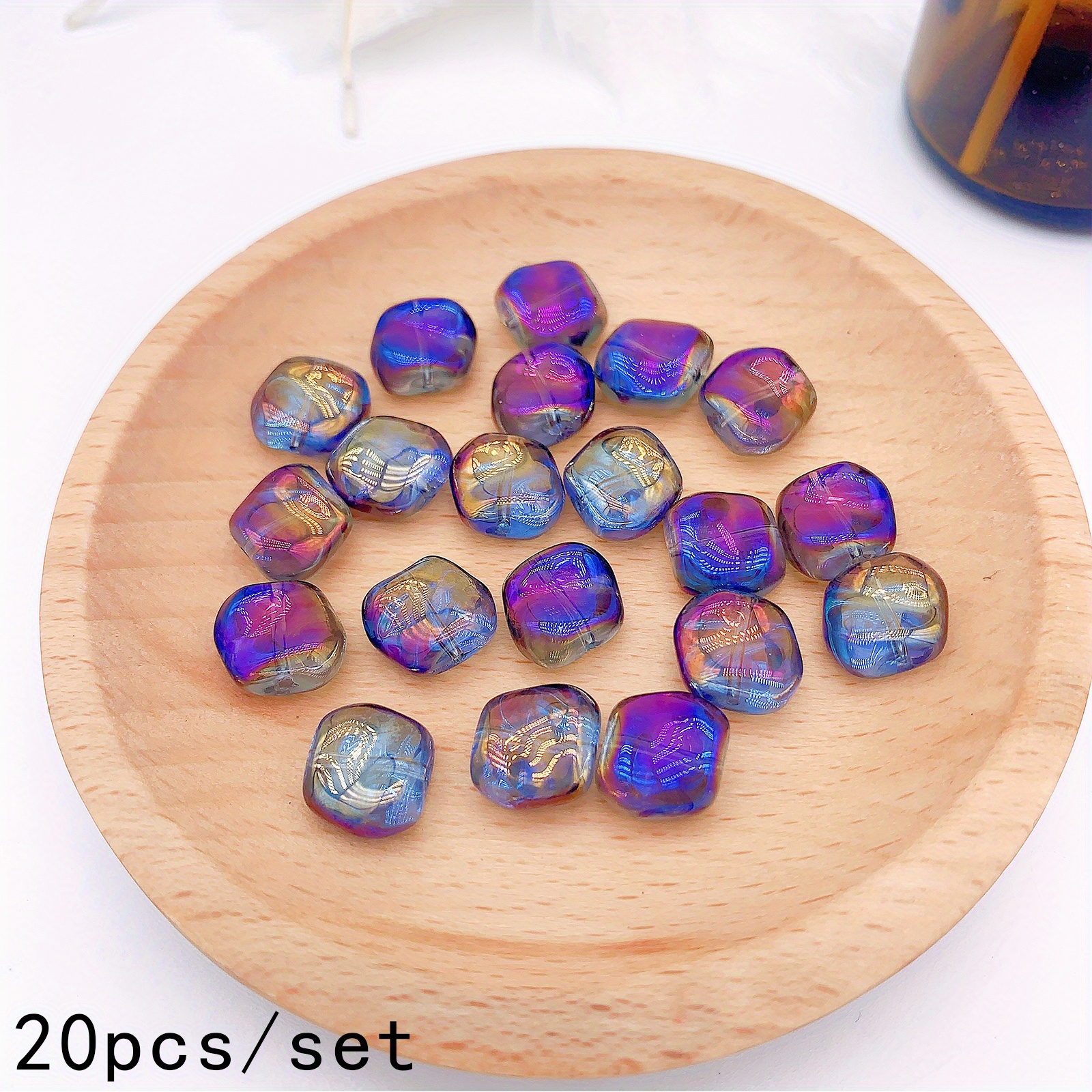 Ab Plated Glossy Crystal Beads Loose Bead Spacer Beads - Temu