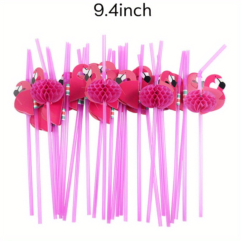 Cheers.US 50Pcs Flamingo Drinking Straws Bendable Cocktail Straws