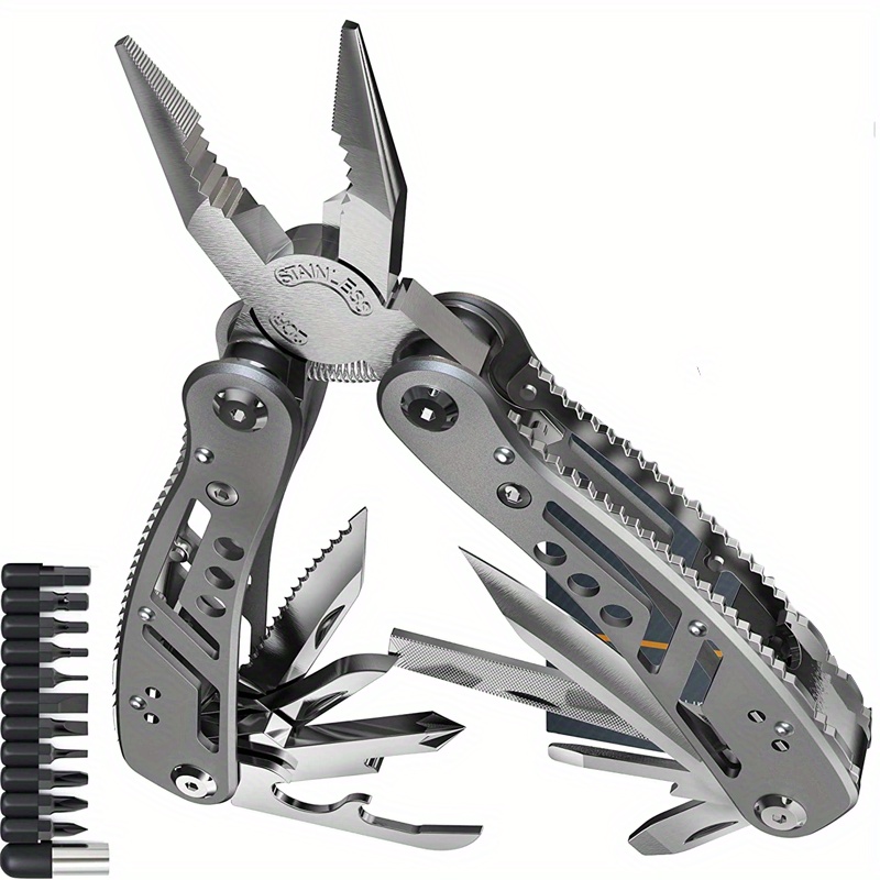Grand Way Mini Utility Multitool with Knife and Pliers - Best Small Multi Purpose Tool with All in One Tool Set - Everyday Universal Knife for Camping