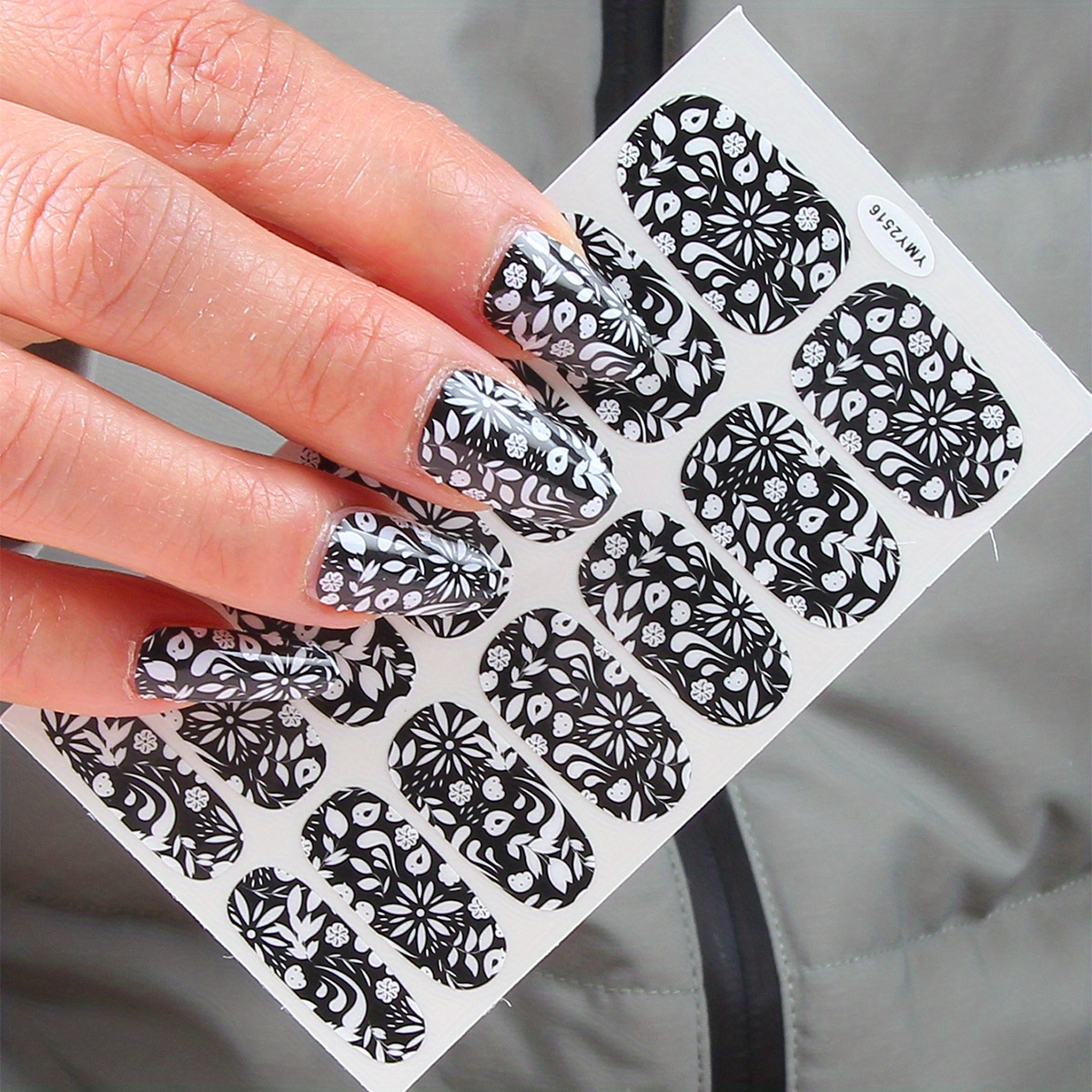 Full Wrap Nail Polish Stickers Flower Pattern Design Labor Temu