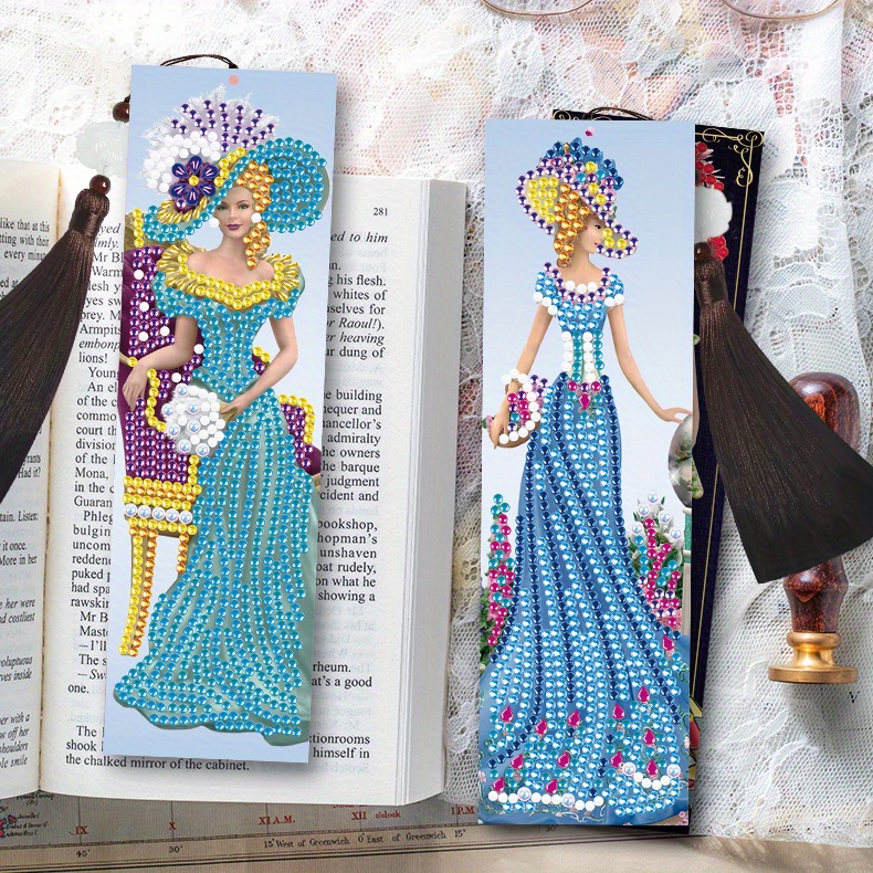 Diy Diamond Painting Bookmarks For Adults Lady In Dress - Temu