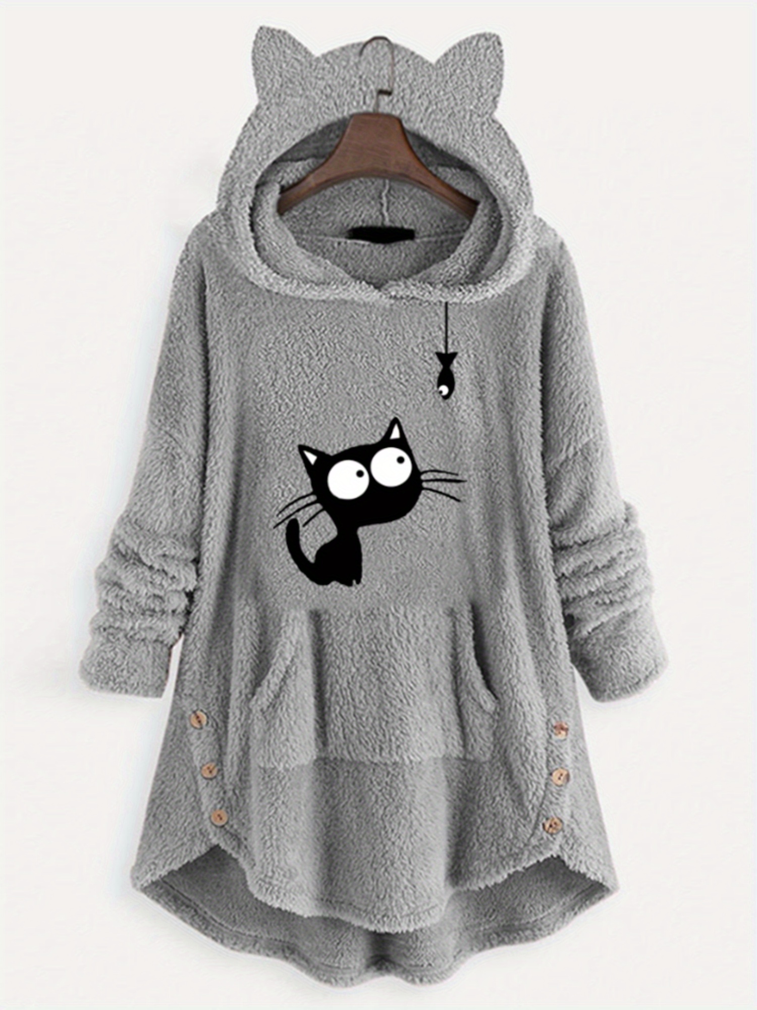 Cat ear hoodie plus size hotsell