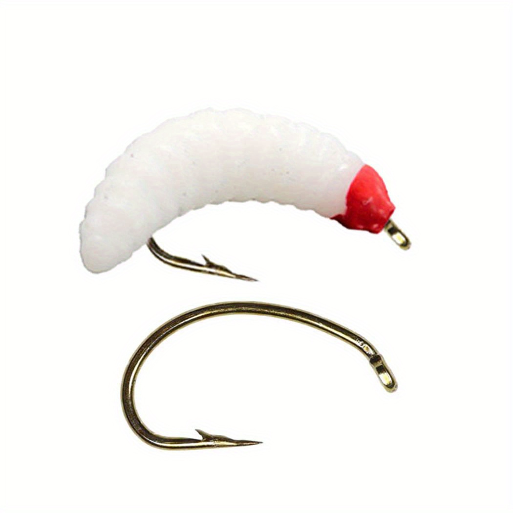 MYG 4pcs Fly Fishing Lure Worm Fly Bait Fly Fishing Trout Lure Bait Brass  Bead Head 