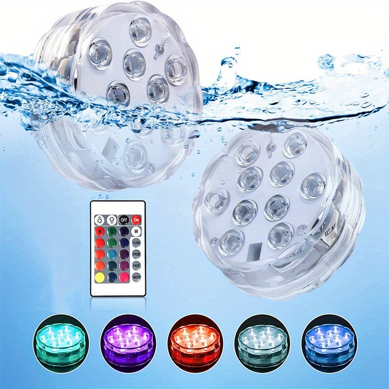 Submersible 10led Lights Remote Control Battery Powered - Temu