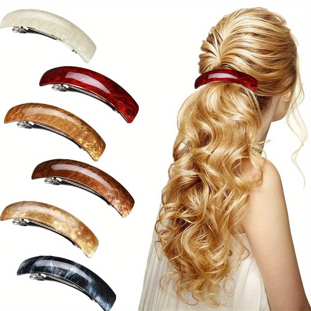 

6pcs Water Pattern Multi-color Hair Clip Simple Barrette Hairpin Fashion All-match Ponytail Holder Headwear