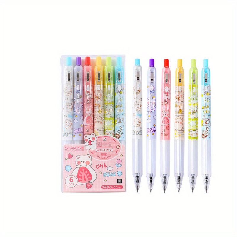 Retractable Black Gel Pens With Cartoon Animal - Temu