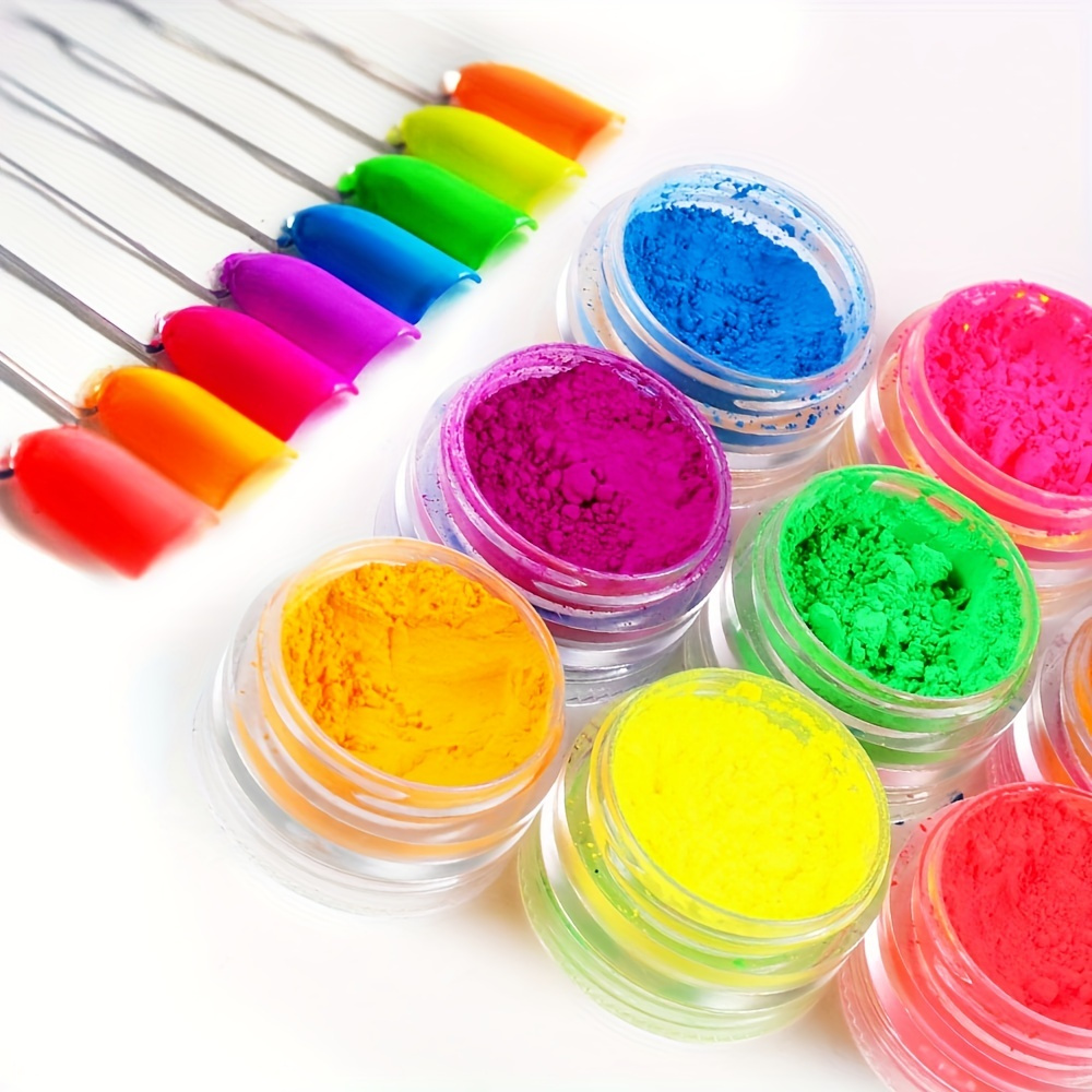 

Nail Fluorescent Powder Color Nail Pigments Dust, Neon Pigment Eyeshadow Powder For Face Body Makeup, Nail Arts Decoration