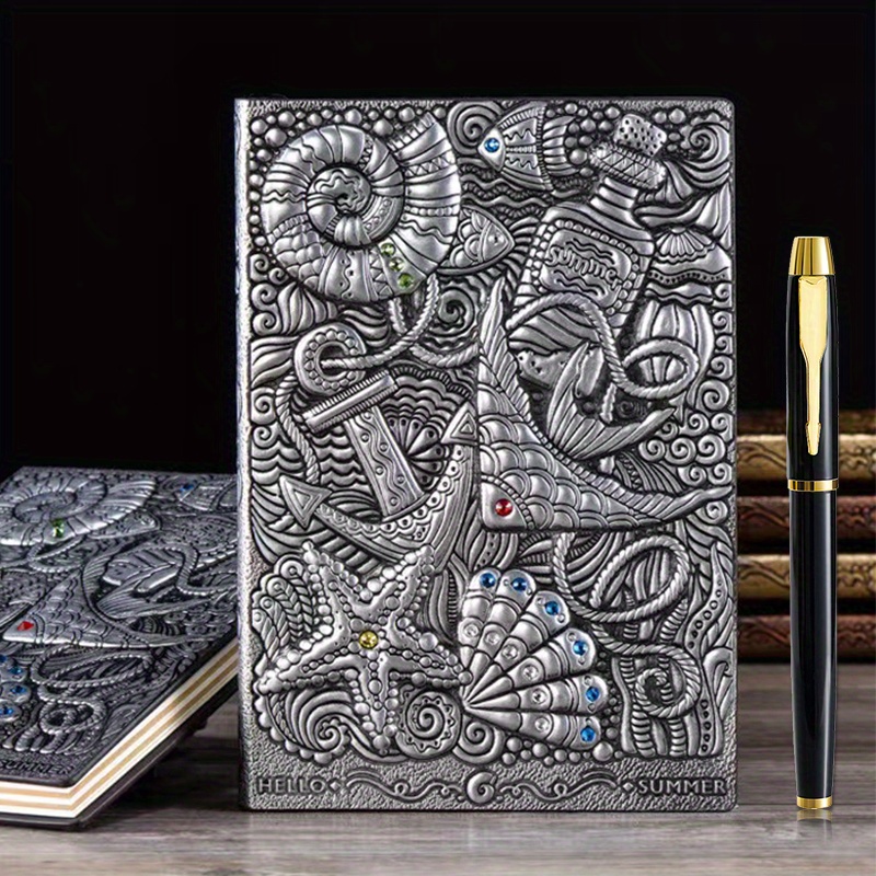 3d Embossed Peacock Journal Writing Notebook With Pen Set - Temu