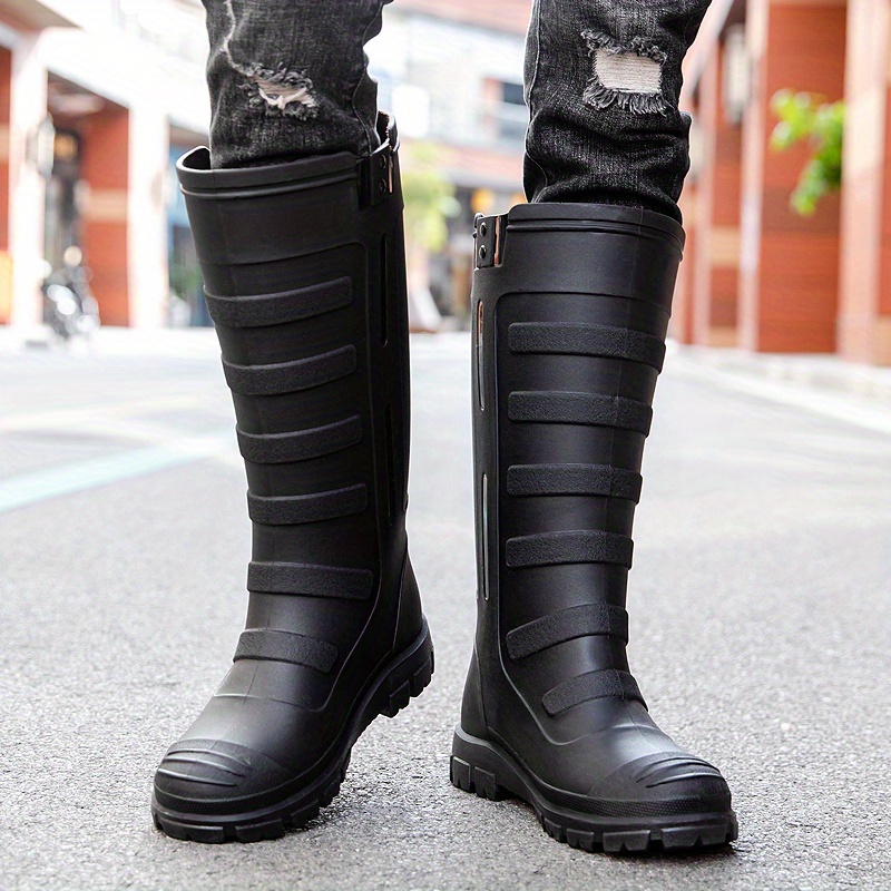 Men Rain Boots Wear resistant Waterproof Non slip Knee High - Temu