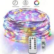 set of usb operated led twinkle string lights with remote control silvery wire fairy garland for christmas wedding party home decorative 50 100 200eds details 0