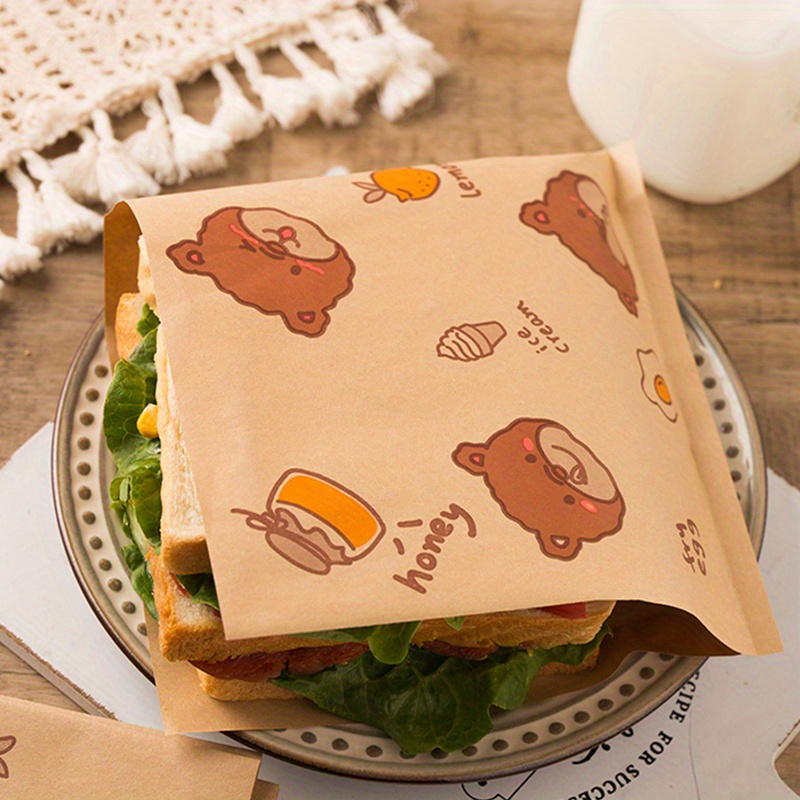 Sandwich Paper Food Grade Hamburger Oil-Proof Wrapping Paper Bag