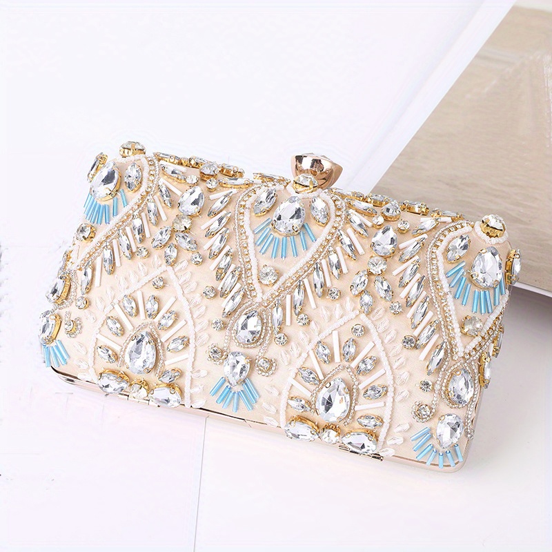 Diamond Evening Clutch Bag For Women Wedding Golden Clutch Purse