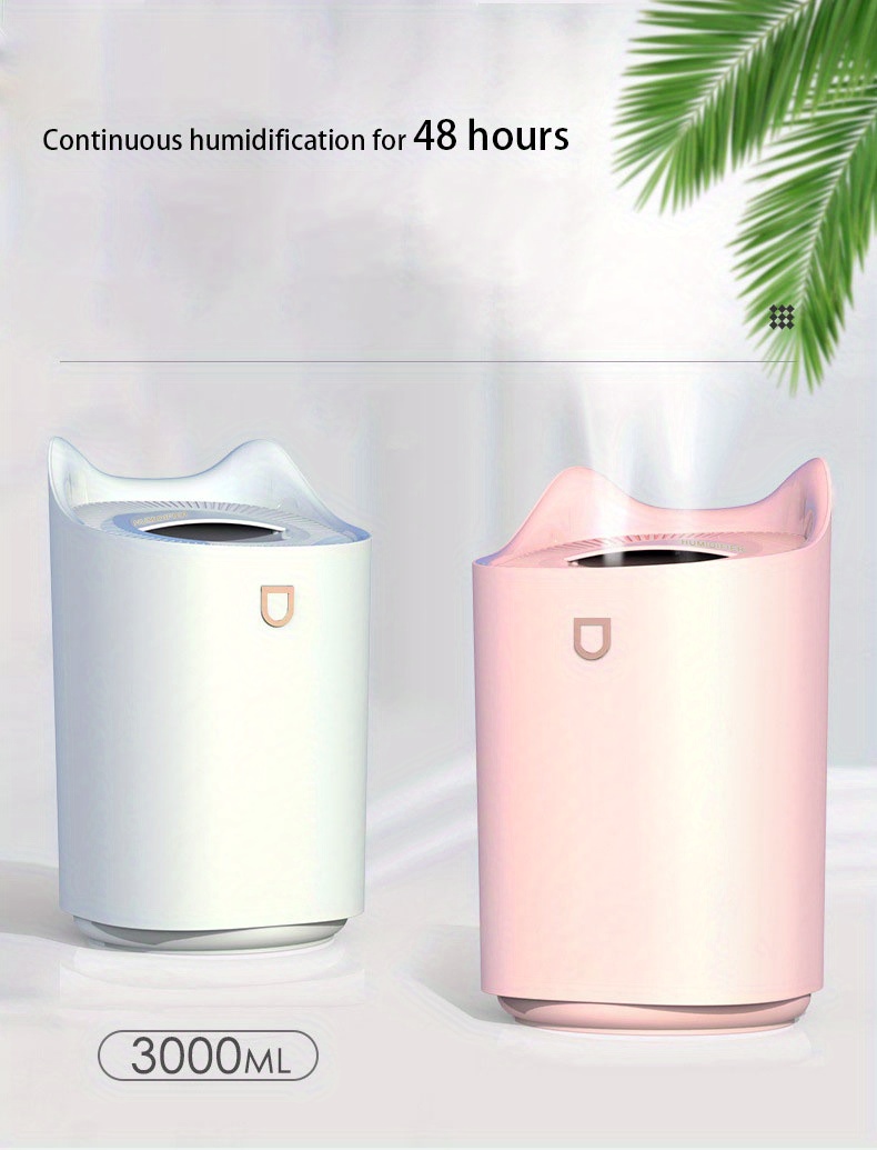 double nozzle cool mist humidifier with essential oil aroma diffuser lasts up to 48h night light function three spray modes auto shut off perfect for bedroom babies room office home details 5