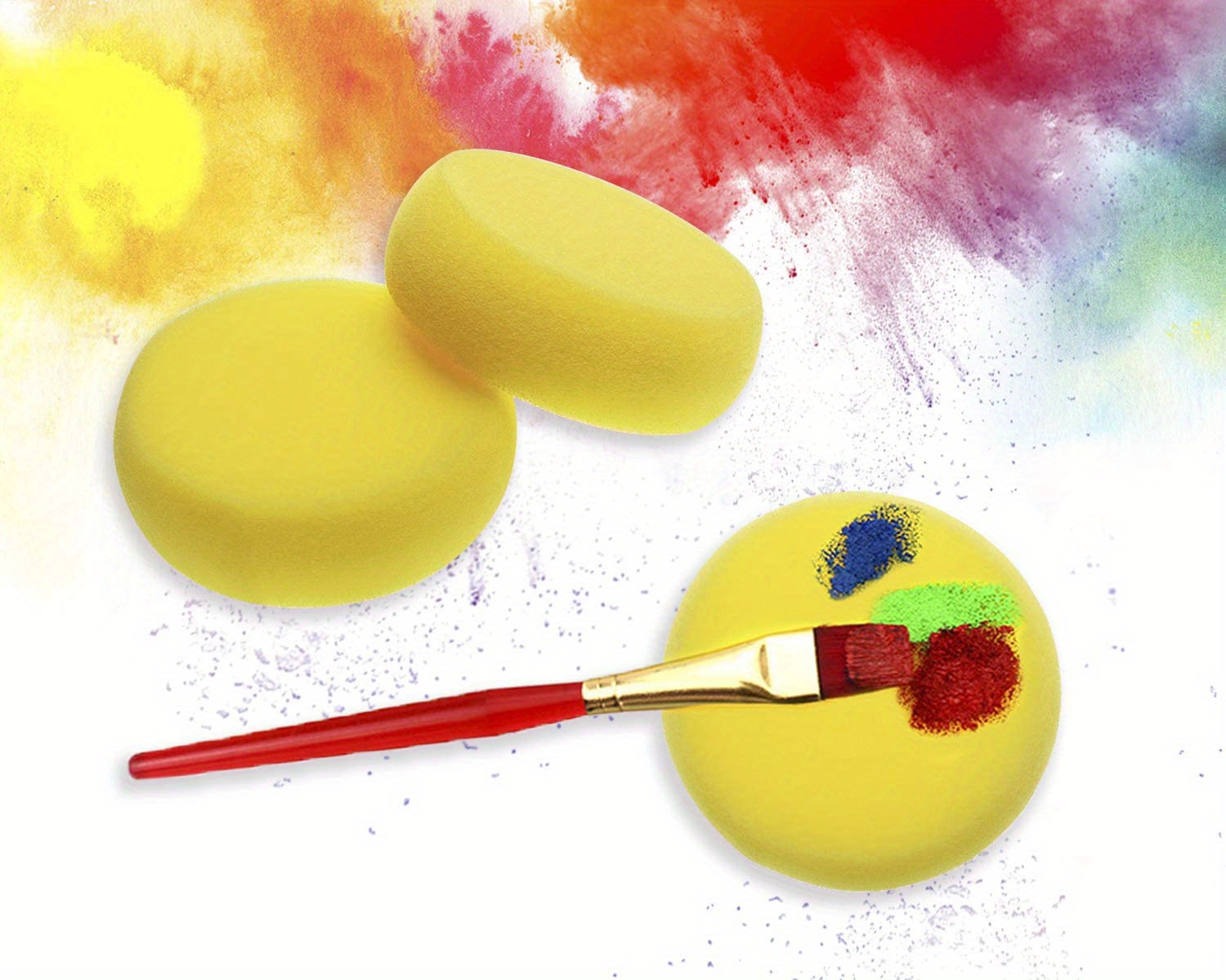 Round Sponge Yellow Painting Sponge Synthetic Artist Sponge - Temu