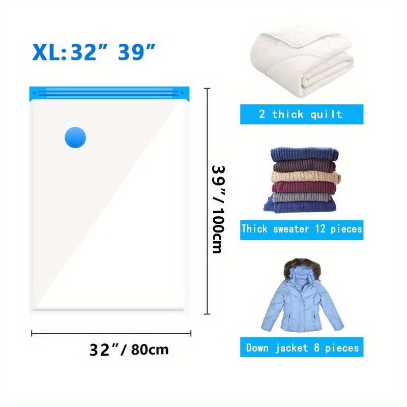 1pc Vacuum Storage Bags, Save Storage Space Bedroom Organization Quilts  Blankets Clothes Storage Vacuum Seal Bags With Travel Hand Pump