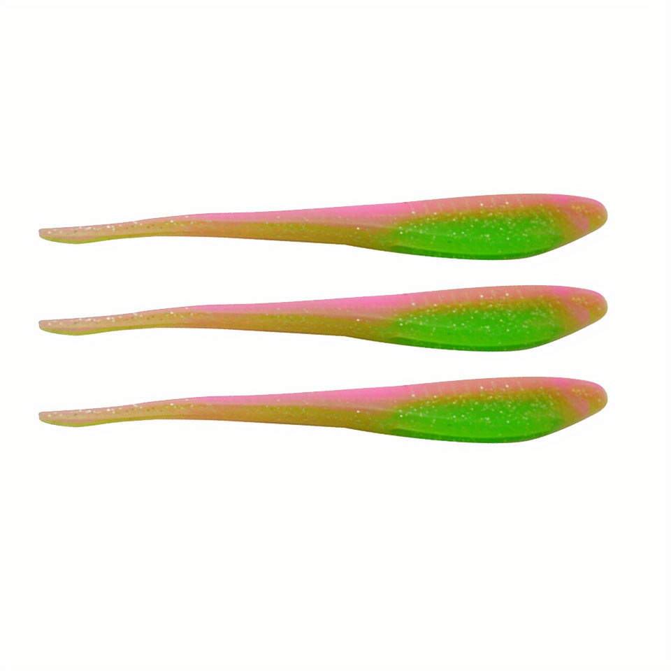 Image of 3pcs Super Soft Splittail Softworm Bait - Stretchable & Floating - 17cm/15.5g - Assorted Colors - Ideal For Fishing