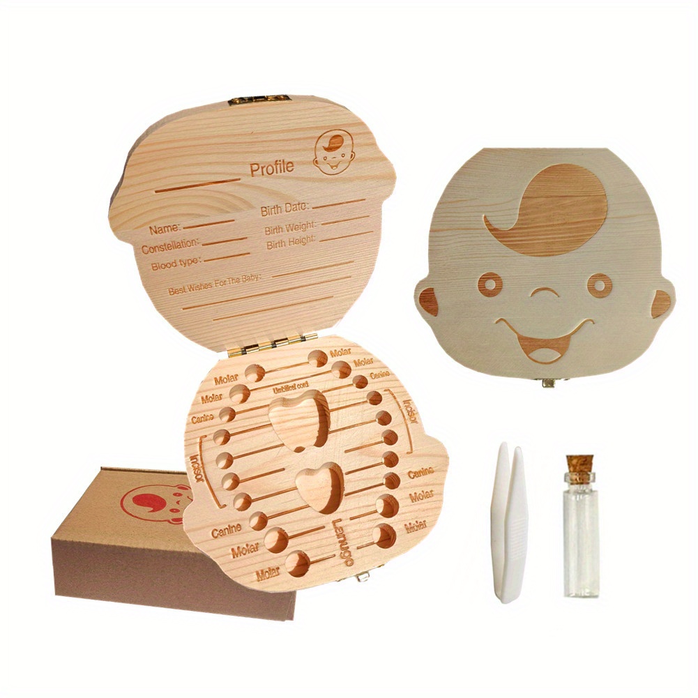 Caja de madera para de bebé, lindo contenedor de almacenamiento de para ,  organizador de recuer para , caja de ahorro de Ovejzul Sunnimix organizador  de dientes de leche