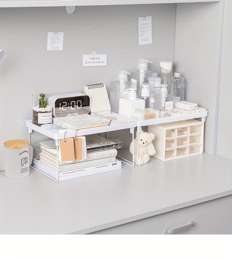 1pc Plain Storage Rack Plastic White Foldable Temu