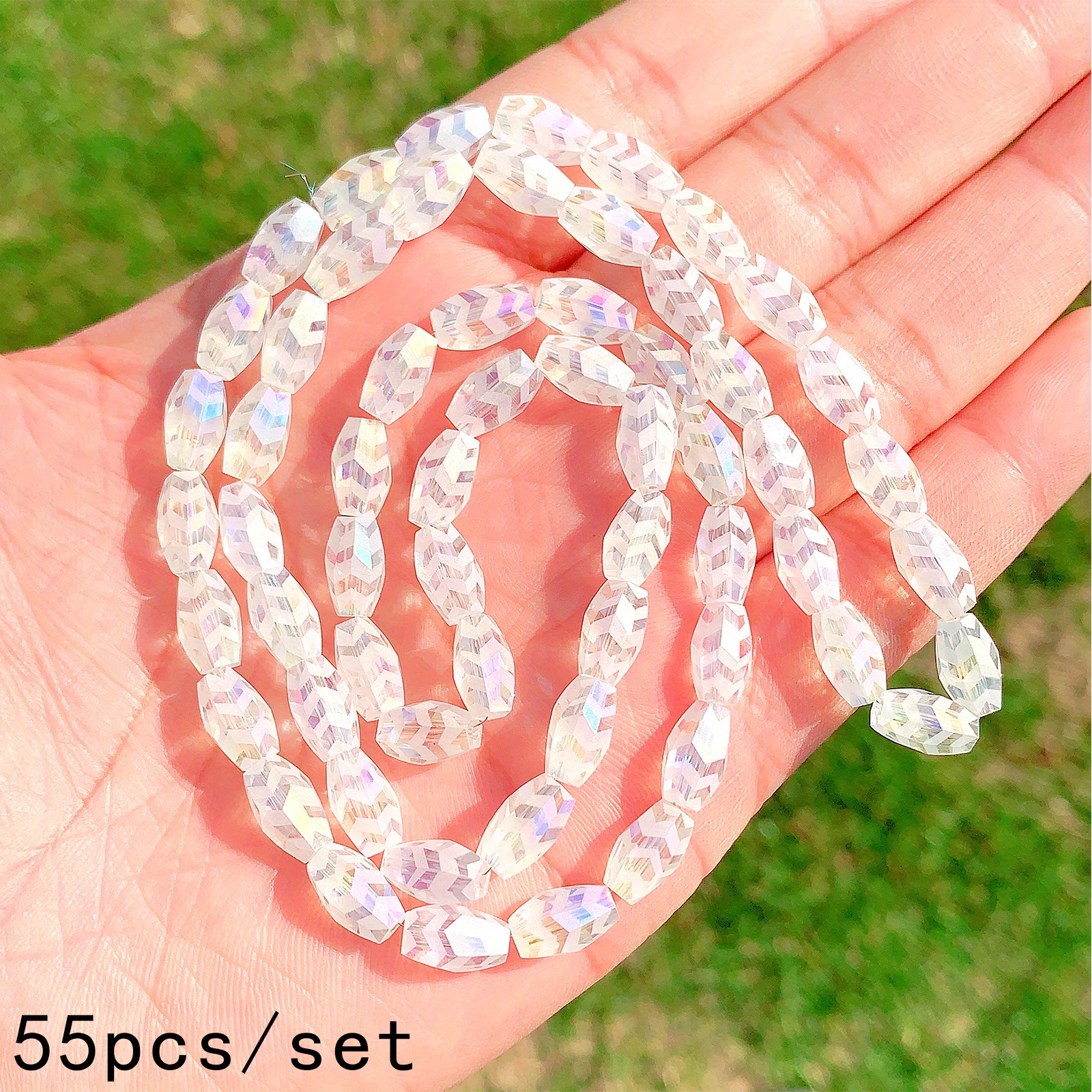 Ab Plated Glossy Crystal Beads Loose Bead Spacer Beads - Temu