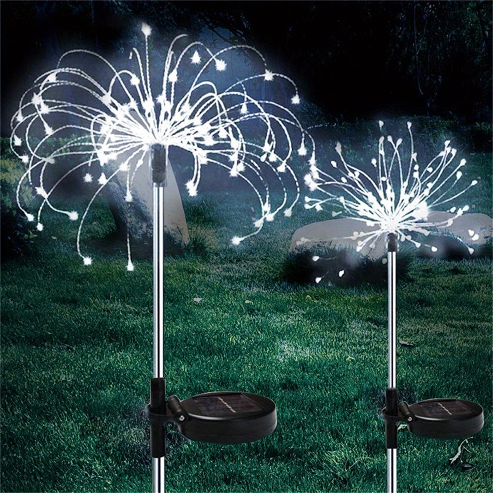 für 8 Solar Germany Beleuchtungsmodi DIY Decor Solar-Gartenleuchte Lawn Outdoor Yard Fireworks Wasserdichte mit 90/150/200 Lamp - Pathway Lights Temu LED