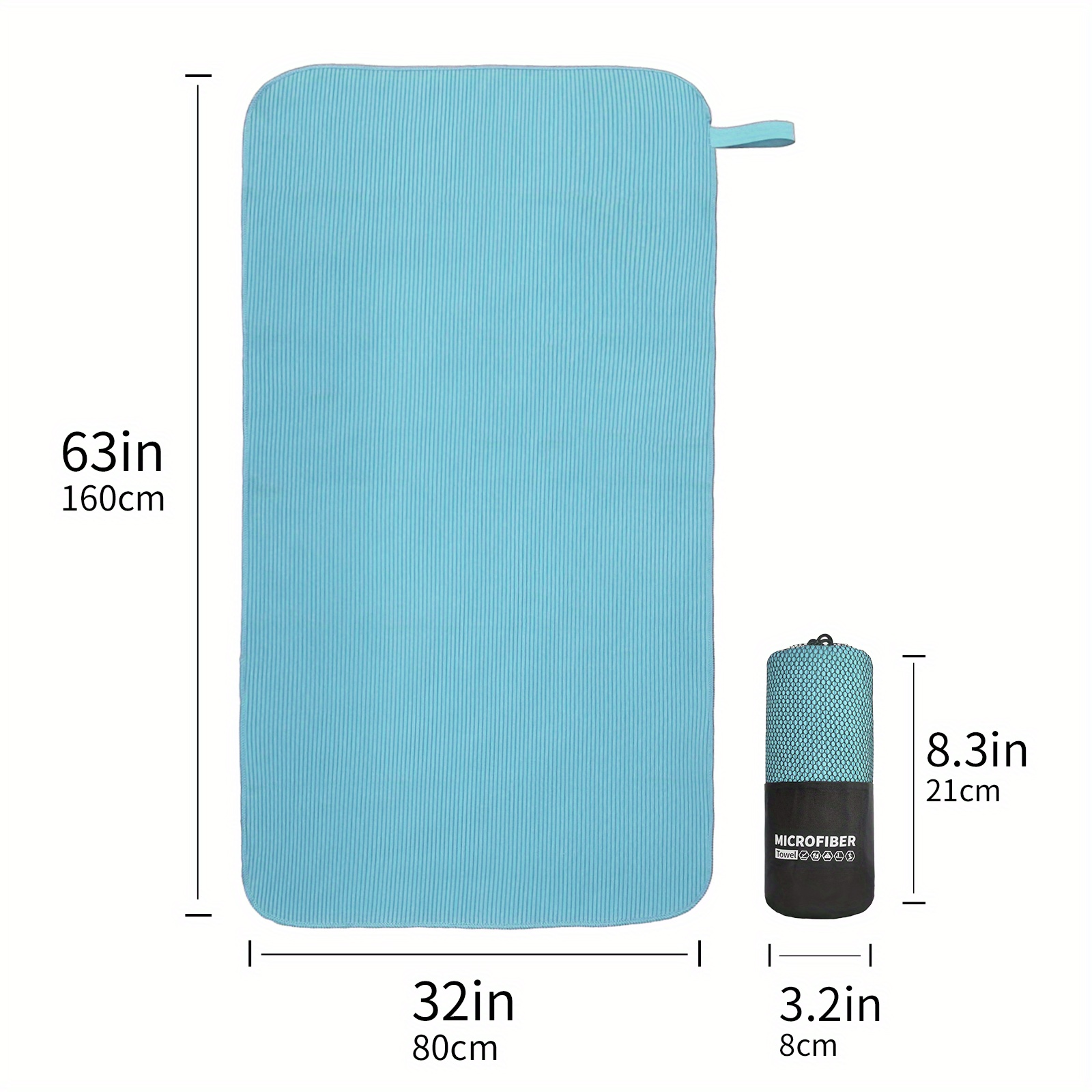 Image of Quick Drying Microfiber Beach Towel With Mesh Bag - Lightweight & Absorbent Towel For Sports, Travel, Beach, Bath, Camping, Gym, Yoga, Swimming, Backpacking & Hiking