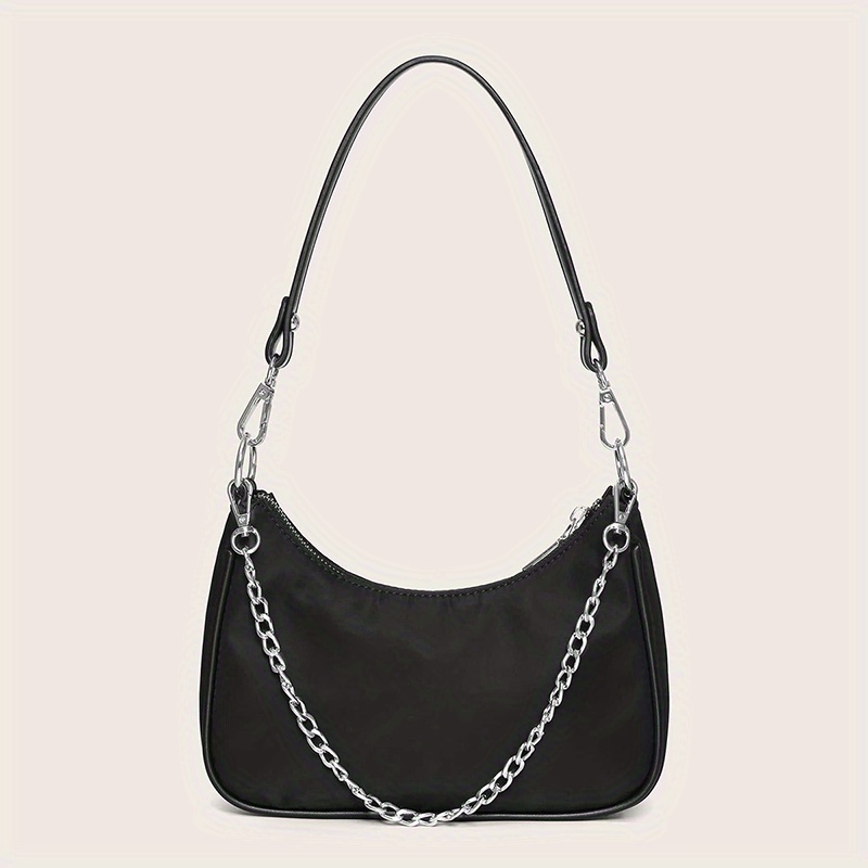 Black Versatile Shoulder Bag Y2K For Women's Baguette Bag