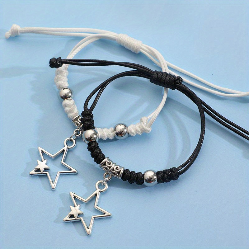 2pcs Men's Star Bracelet Hand Rope Set