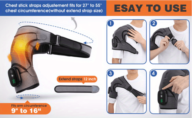 Adjustable Electric Heating Shoulder Massager For Men And - Temu