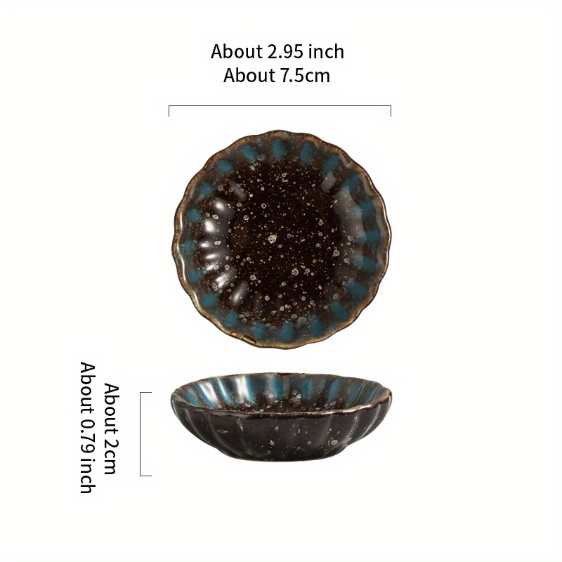 2pcs Ceramic Seasoning Dish Set for Soy Sauce Vinegar Hot Pot Dipping