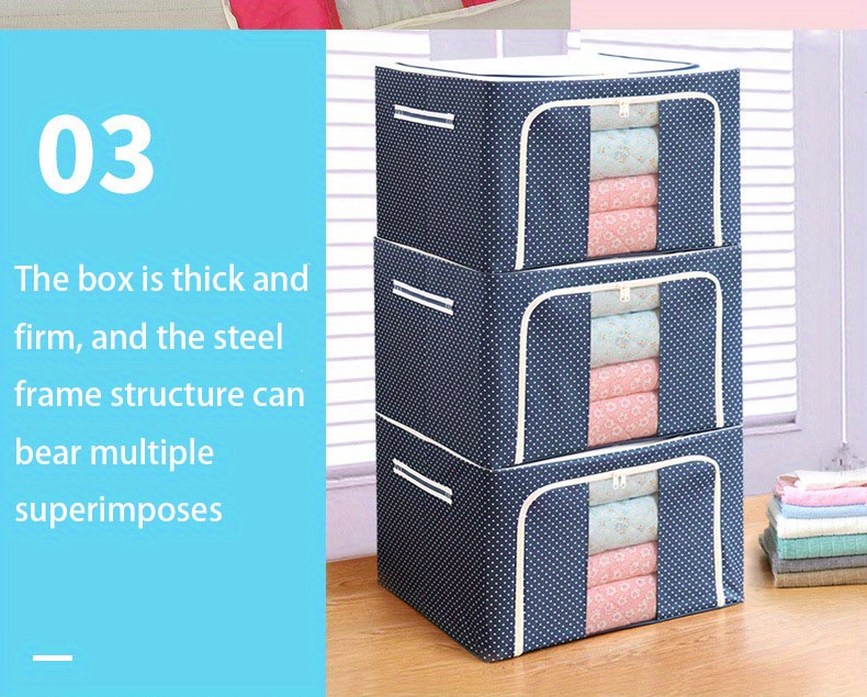 Clothes Storage Bag with Steel Frame Waterproof Moisture Proof