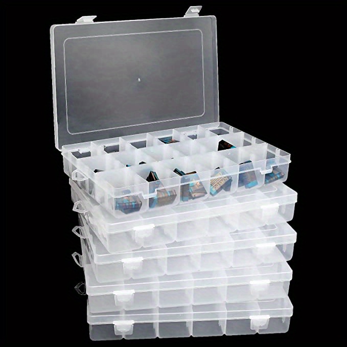 18 Grids Clear Plastic Organizer Box with Dividers for Art DIY