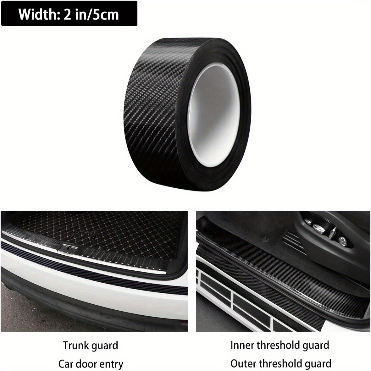 Autotürkantenschutz Einstiegsleisten 5D Kohlefaser Car Wrap Folie Vinyl  Automotive Wrap Folie Auto Einstiegsleisten Schutzfolie Antikollision  passend